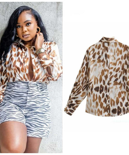 Long Sleeve Leopard Printed Top