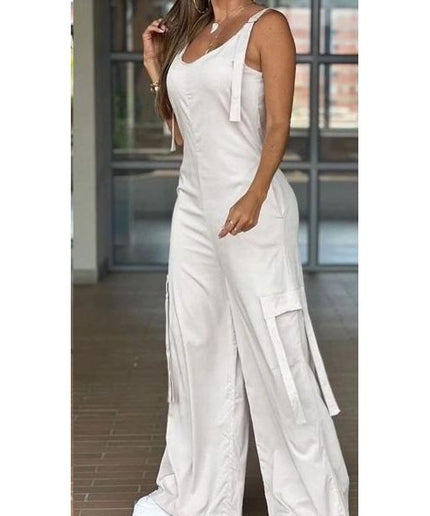 Sleeveless Cargo Jumpsuit