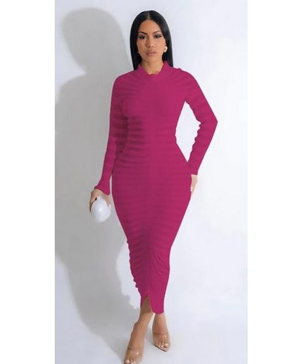 Vintage Long Sleeve Bodycon Dress