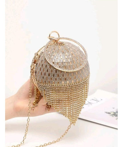 Rhinestone Round Clutch Handbag