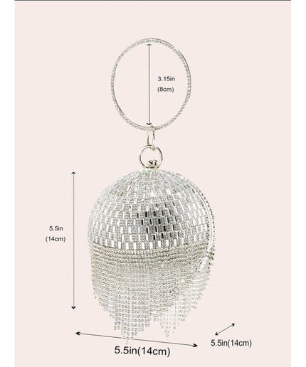 Rhinestone Round Clutch Handbag