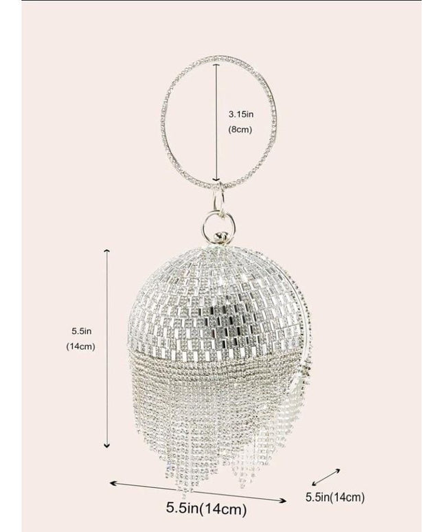 Rhinestone Round Clutch Handbag