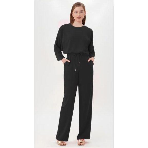 Sexy Round Neck Top and Loose Pant Set