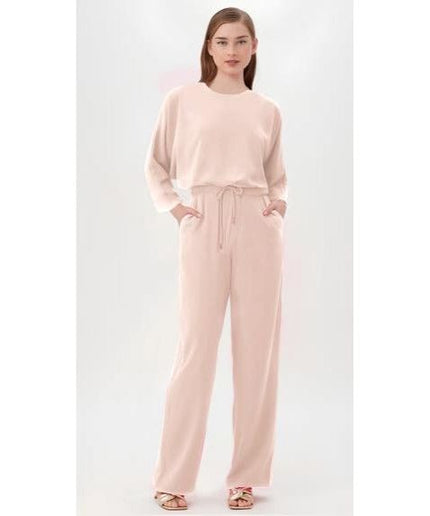 Sexy Round Neck Top and Loose Pant Set