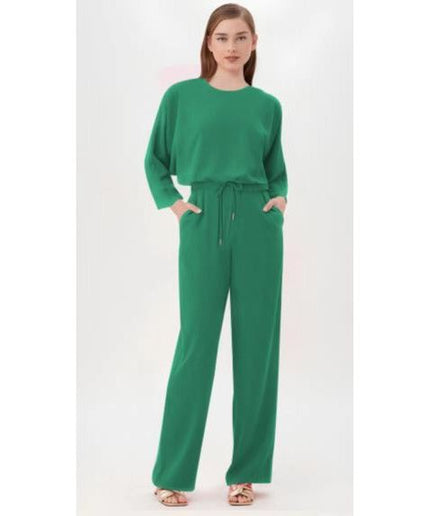 Sexy Round Neck Top and Loose Pant Set