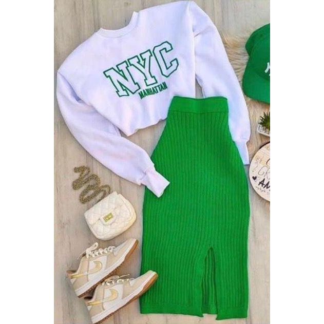 Vintage NYC Crop Top & Skirt Set