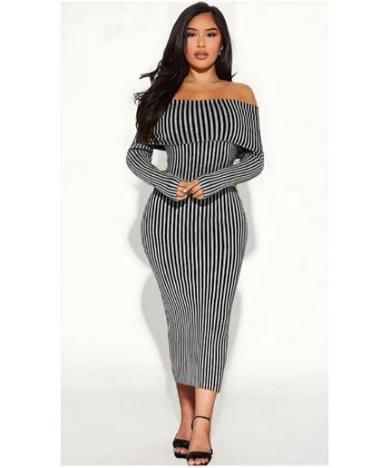 Knitted Off Shoulder Dress