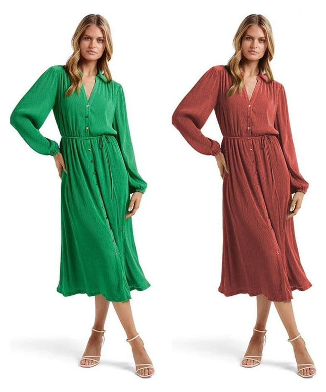 Long Sleeve V-Neck Dress