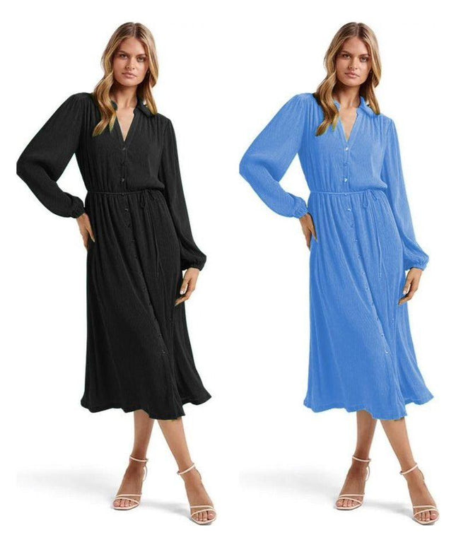 Long Sleeve V-Neck Dress