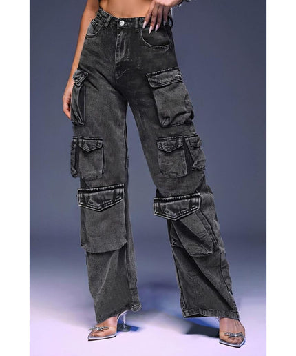 Denim Washed Cargo Pants.