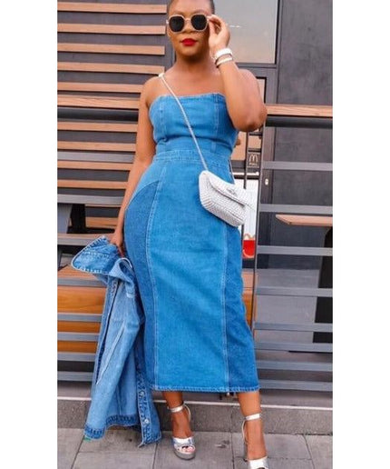 Boobtube Bodycon Denim Dress