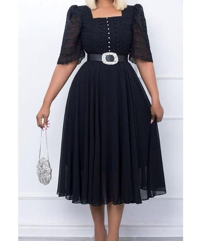 Square Neck Lace Dress