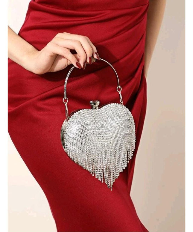 Rhinestone Love Clutch Handbag