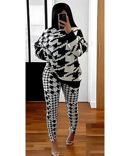 Vintage Houndstooth Printed Set