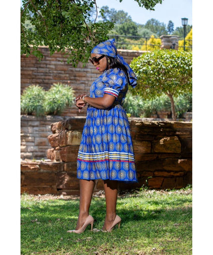 Short Sleeve Round Neck Ankara Dress