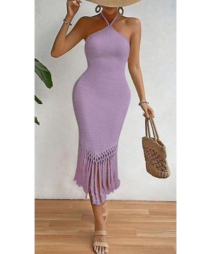 Tassel Backless sleeveless Bodycon Dress