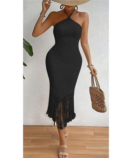 Tassel Backless sleeveless Bodycon Dress