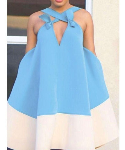 Sleeveless Backless Line Summer Dress