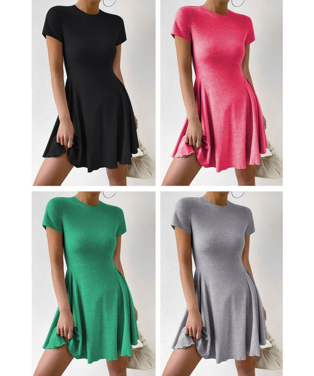 Casual Short Sleeve Midi Dress