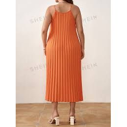 Pleated Sleeveless Midi Dress.