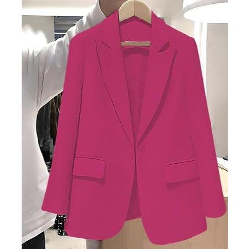 Vintage Solid Color Blazer