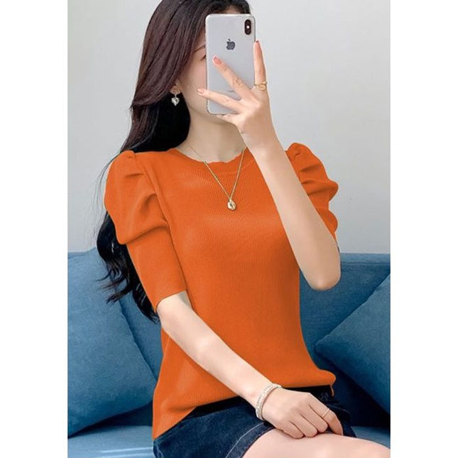 Knitted Short Sleeve Top