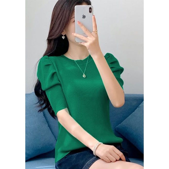 Knitted Short Sleeve Top