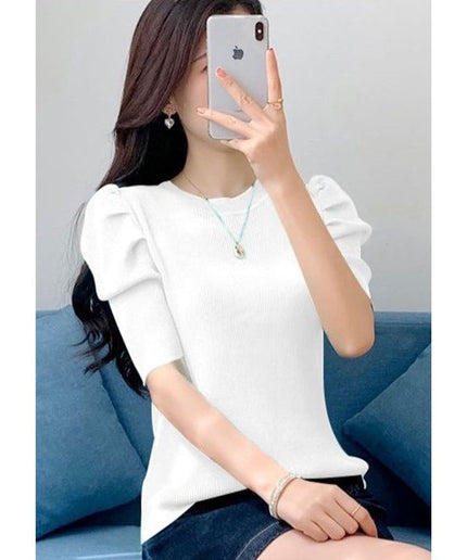 Knitted Short Sleeve Top