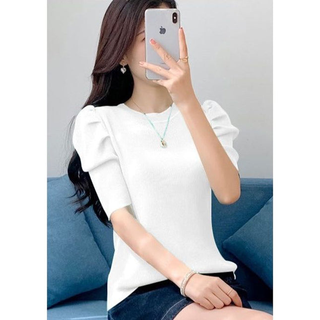 Knitted Short Sleeve Top