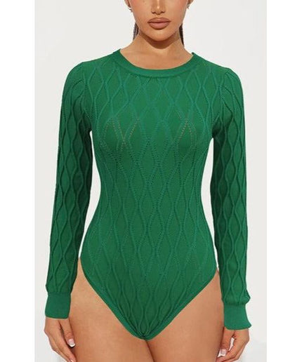 Round Neck Knitted Bodysuit