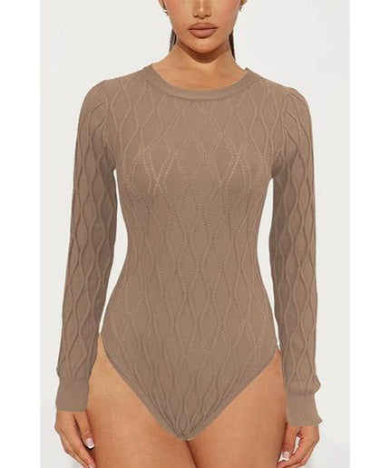 Round Neck Knitted Bodysuit