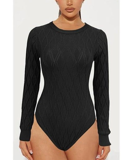 Round Neck Knitted Bodysuit