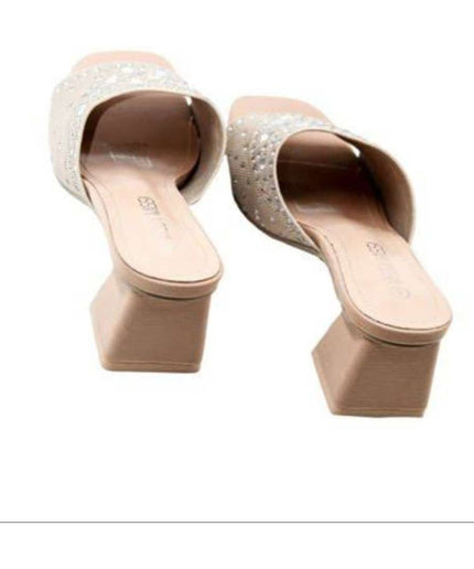 Rhinestone Thick Heel Sandals