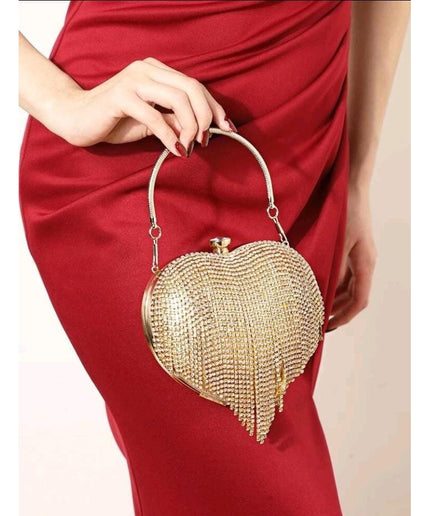 Rhinestone Love Clutch Handbag