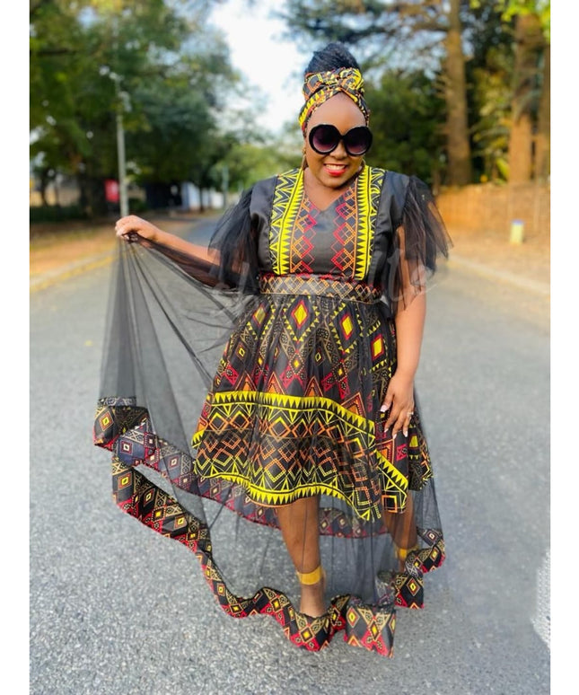 African Printed Traditional 2 pieces Set Dress