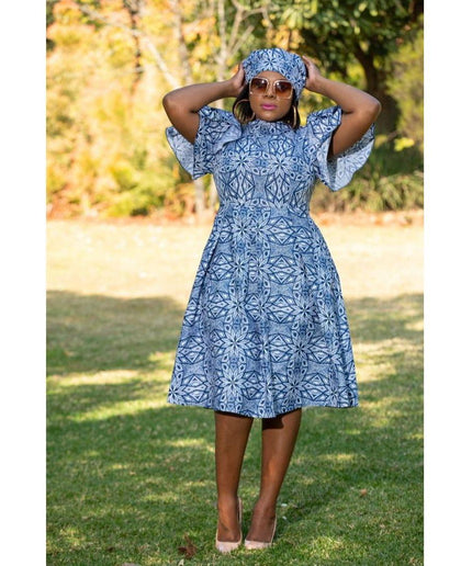 African Flared Sleeves Dress