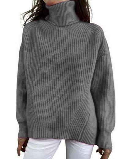 Long Sleeve Knitted Turtleneck Top