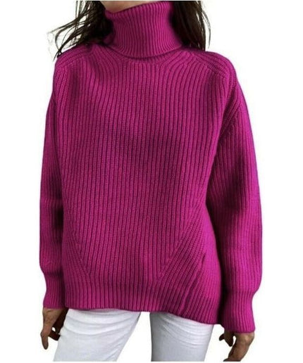 Long Sleeve Knitted Turtleneck Top