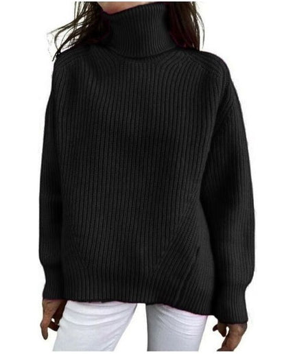 Long Sleeve Knitted Turtleneck Top