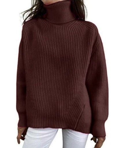 Long Sleeve Knitted Turtleneck Top