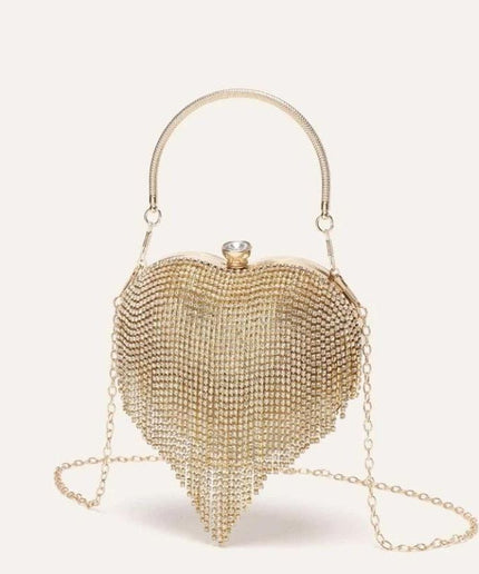 Rhinestone Love Clutch Handbag