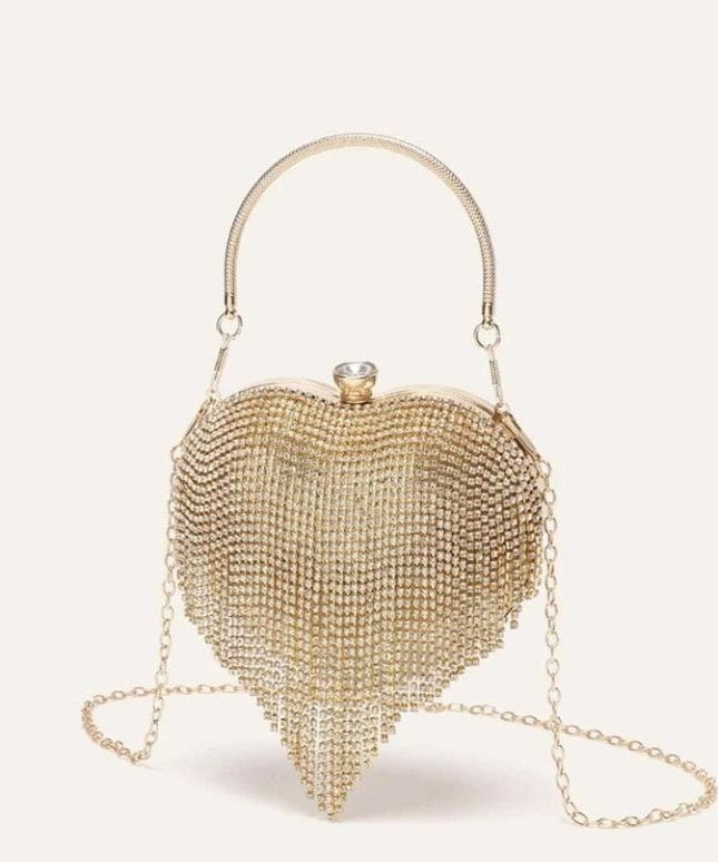 Rhinestone Love Clutch Handbag