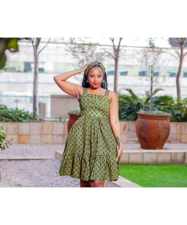 Sleeveless Mini Ankara Dress