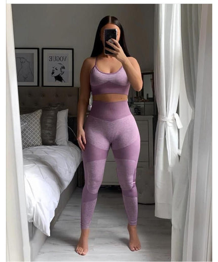 High waisted pant and crop top Gym set