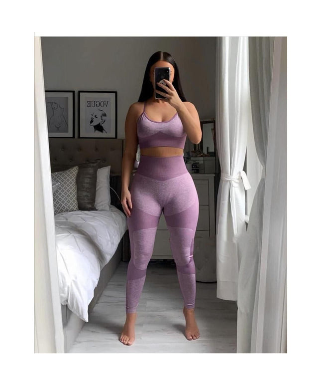 High waisted pant and crop top Gym set