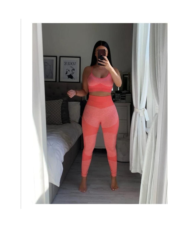 High waisted pant and crop top Gym set