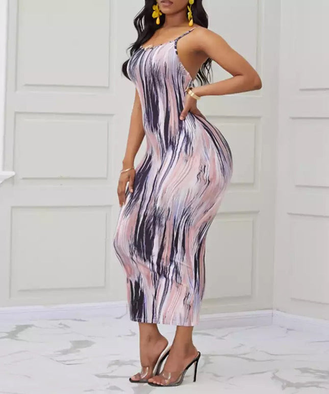 Tie Dye Sleeveless Bodycon Dress