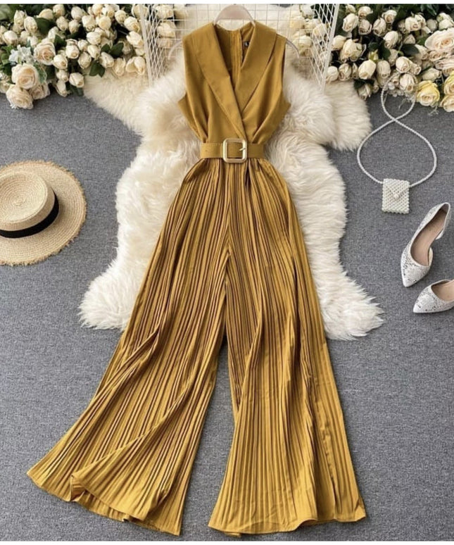 Vintage Sleeveless Wide Leg Jumpsuit