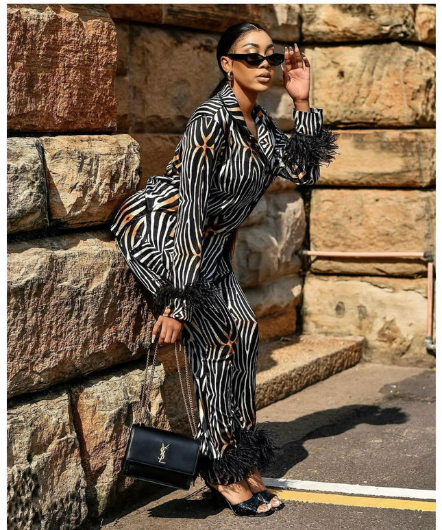 Zebra Print Silk Twin Set