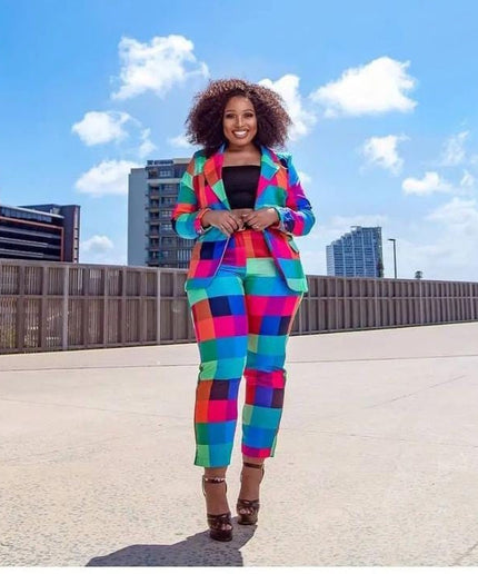 Casual Rainbow Two Piece Set